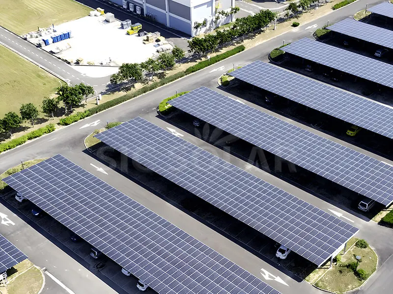 2MW aluminium carportbeugelsysteem op zonne-energie