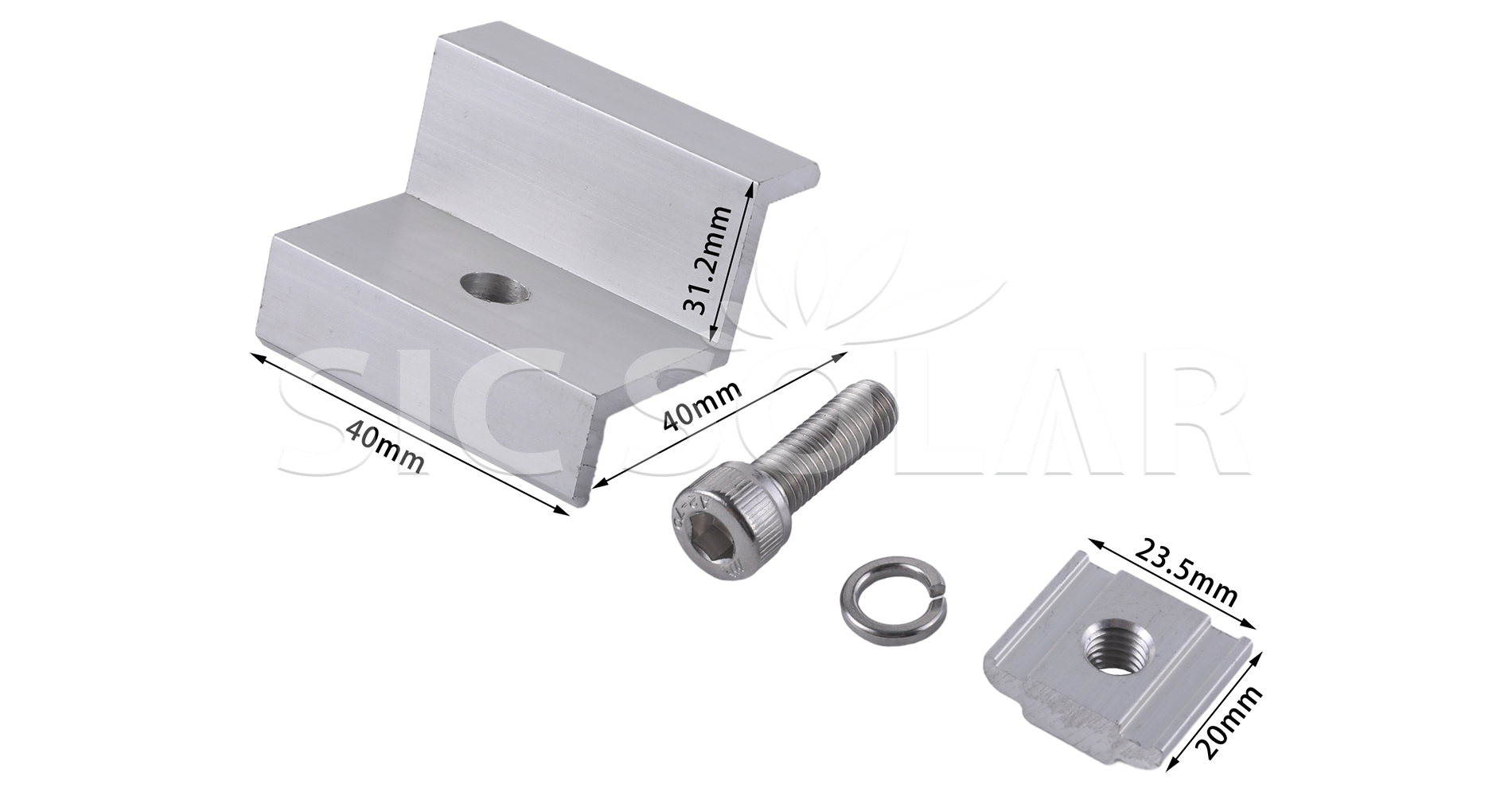 aluminum solar end clamp